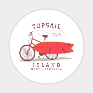 Topsail Island, NC Summer Vacation Bike and Surfboard Magnet